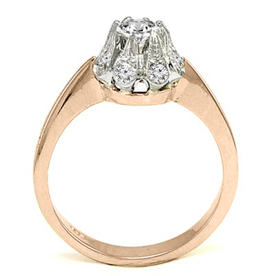 0.86ct. Genuine Diamond 14k Two-Tone Gold Ring  and A Romantic Story behind the Russian Jewelry Design