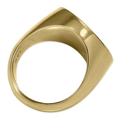 14k Solid Yellow Gold Genuine Malachite Ring