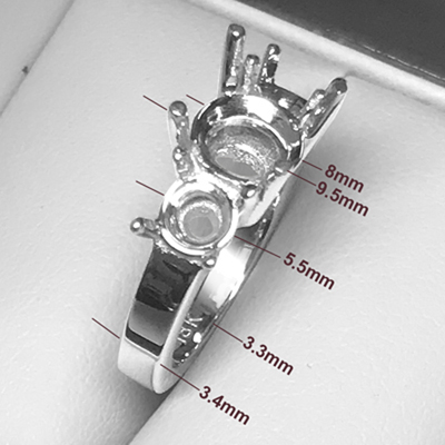 Platinum 950 Engagement Ring setting Mount