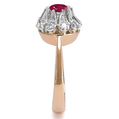 14k Rose (Pink) & White Gold Genuine Diamond and Ruby Ring 14k Rose (Pink) & White Gold Genuine Diamond and Ruby Ring