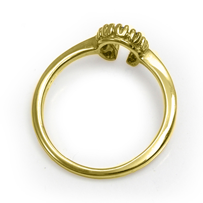 18k Solid Yellow Gold Diamond Horseshoe Ring 18k Solid Yellow Gold Diamond Horseshoe Ring