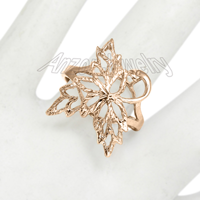 14K Solid Rose  Gold Leaf Ring 14K Solid Rose  Gold Leaf Ring