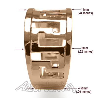 Men's 14k Solid Rose Gold Greek Key Ring<br>ring size 7 to 14 Men's 14k Solid Rose Gold Greek Key Ring<br>ring size 7 to 14