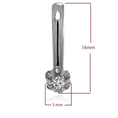 Russian Style Diamond Earrings 585 White Gold .24 ct #E1418