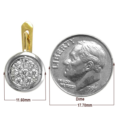 Russian Style Diamond Earrings 14k Yellow Gold 585