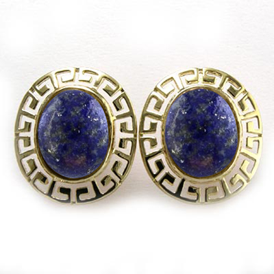 14k Solid Yellow Gold Genuine Oval Blue Lapis Earrings 14k Solid Yellow Gold Genuine Oval Blue Lapis Earrings