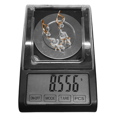 Russian Style chandelier Diamond Earrings 585 in 14k Rose and White Gold 585 1.0 CTW