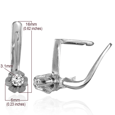 Russian Style Diamond Earrings 585 White Gold