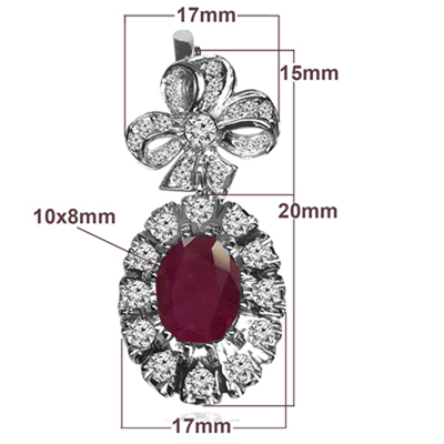 14k Solid White Gold Genuine Ruby & Diamond Vintage Russian Style earrings 14k Solid White Gold Genuine Ruby & Diamond Vintage Russian Style earrings