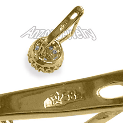 Old Russian Style Malinka Diamond Earrings 585