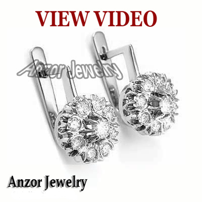 Russian Style Malinka Diamond Earrings Platinum