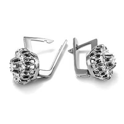 Russian Style Malinka Diamond Earrings Platinum