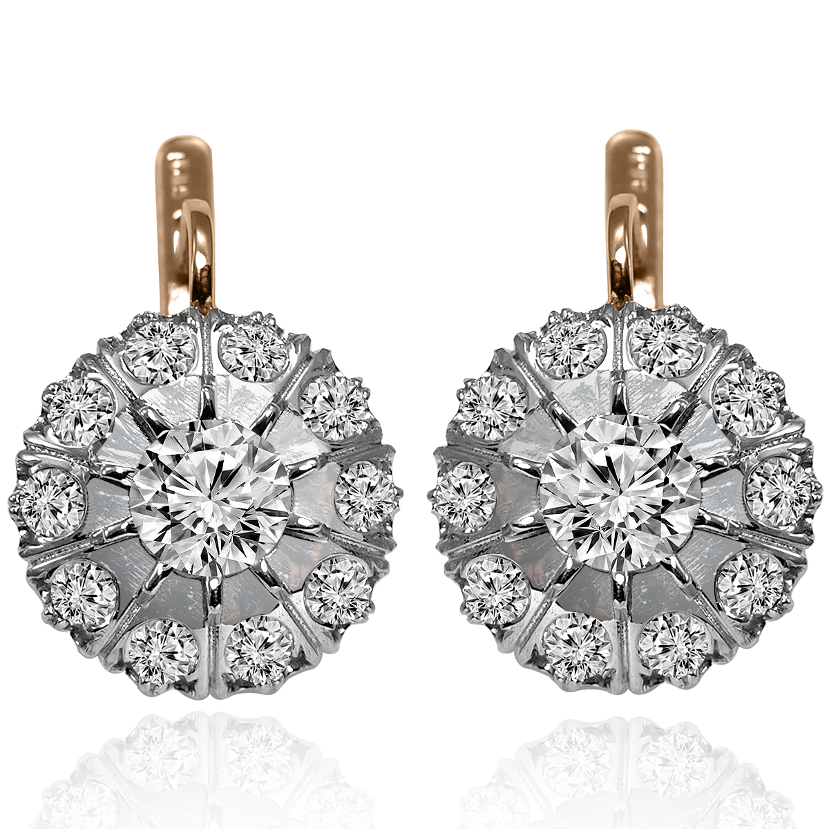 Russian Style Lab Grown Diamond Earrings 585