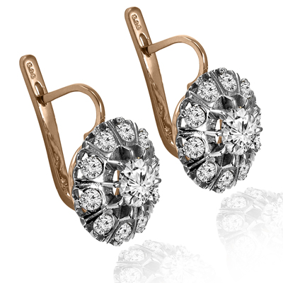 Russian Style Lab Grown Diamond Earrings 585
