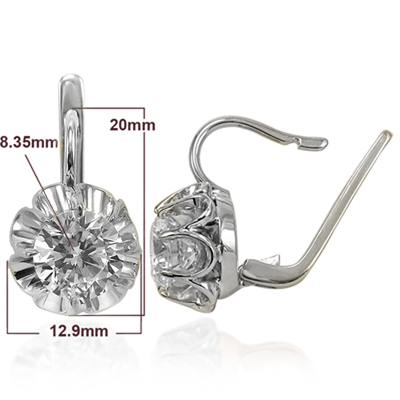 Russian Tulpan Style Cubic Zirconia Earrings 14k Russian Tulpan Style Cubic Zirconia Earrings 14k