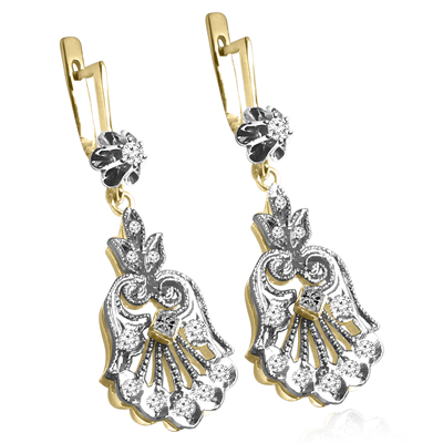 Genuine Diamond Russian Style earrings 585