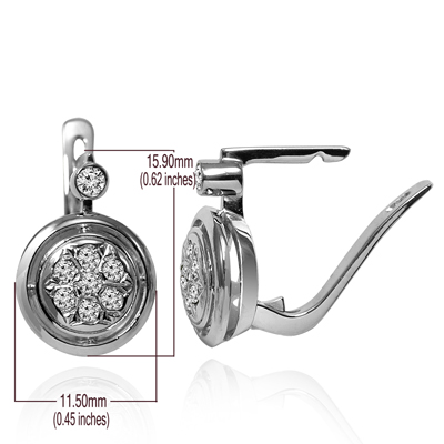 USSR Style Diamond Tarelka Earrings in 14k Gold