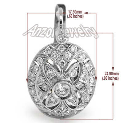 Russian style Diamonds Earrings 14K rose and white gold #1647 Russian style Diamonds Earrings 14K rose and white gold #1647