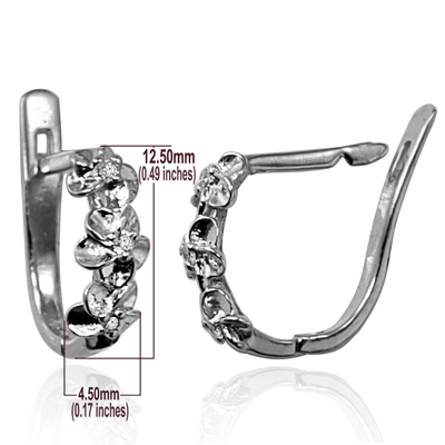 14k Gold Flower Diamond Earrings