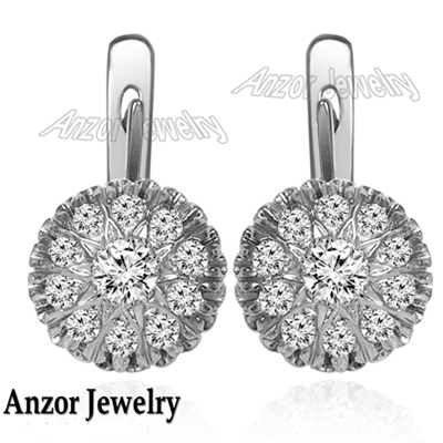 14k Solid Gold Diamond Malinka Earrings #E1678