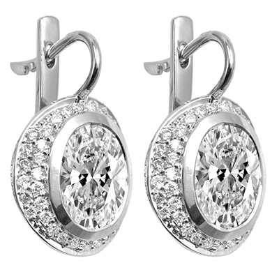 14k Gold White Sapphire and Diamond Earrings #E1681 14k Gold White Sapphire and Diamond Earrings #E1681