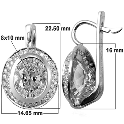14k Gold White Sapphire and Diamond Earrings #E1681 14k Gold White Sapphire and Diamond Earrings #E1681