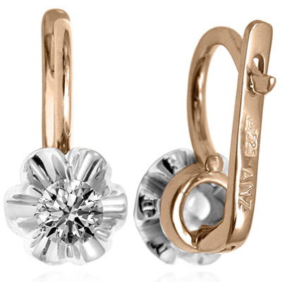 Russian Style Lab Grown Diamond Earrings 14k gold  1.00 cwt. #E1757