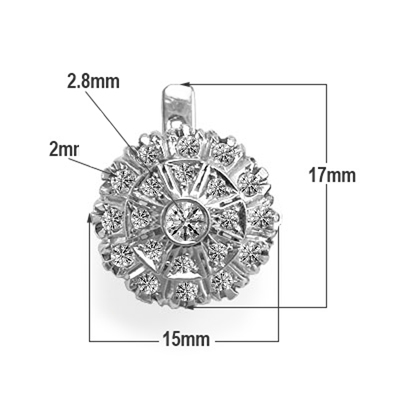 14k SOLID Gold Lab Grown Diamond Russian style Earrings F VS1 #E1762