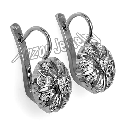 Russian Style Lab Grown Diamond Earrings 14k Gold F VS1 #E1763