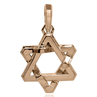 14k Gold Jewish Star of David Pendant