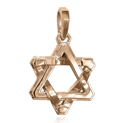 14k Gold Jewish Star of David Pendant