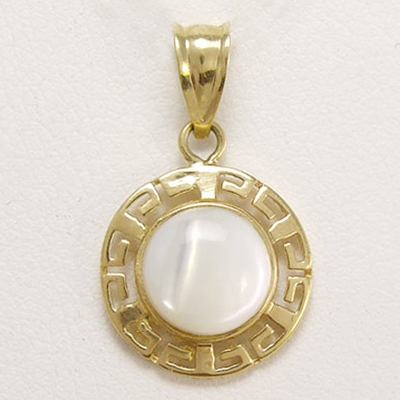 14k Yellow Gold Mother of Pearl Pendant