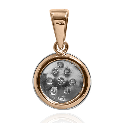 14k Gold Genuine Diamond Russian style Pendant TARELKA #P987