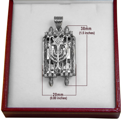 14k Gold Diamond Torah Star David Jewish Mogen Pendant #P980