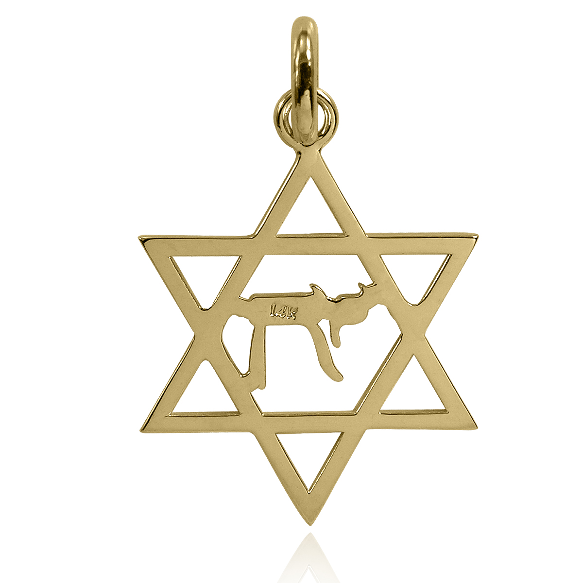 14k Gold Jewish Star of David Pendant P977