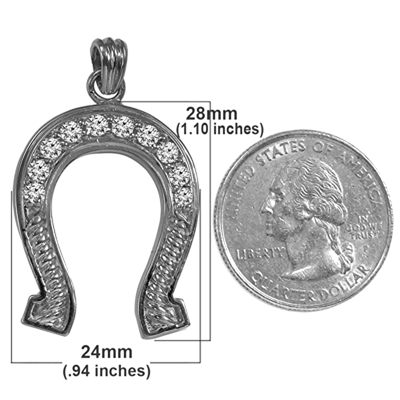 14k Gold gold Horse Shoe Diamond Pendant #p971