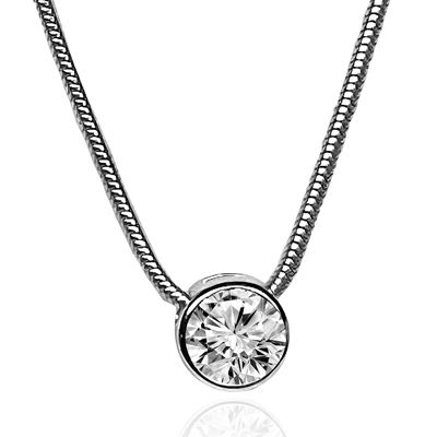 14k Gold Lab Created Diamond Pendant Necklace
