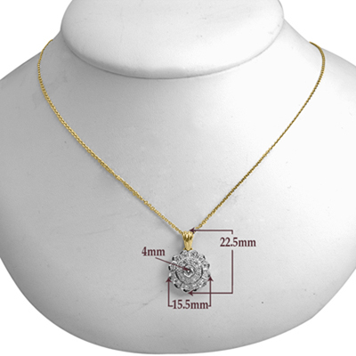 Russian Style Diamond Necklace and Pendant 585 14k  #P962