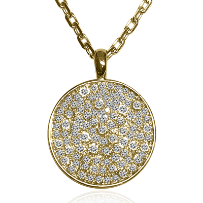 14K Solid Yellow Gold Genuine Diamond Pendant Only #P960