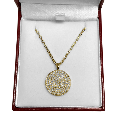 14K Solid Yellow Gold Genuine Diamond Pendant Only #P960