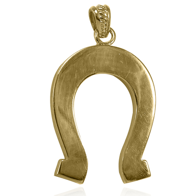 14k solid Gold Horse Shoe Diamond Pendant #P959