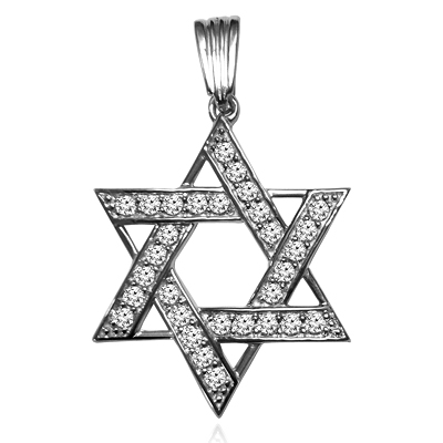 Diamond Star of David Pendant in 14K Solid Gold #P950