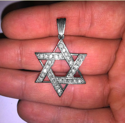 Diamond Star of David Pendant in 14K Solid Gold #P950