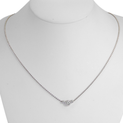 14k Gold Three Stone Diamonds Pendant #P942