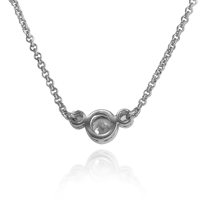 14k Gold Three Stone Diamonds Pendant #P942