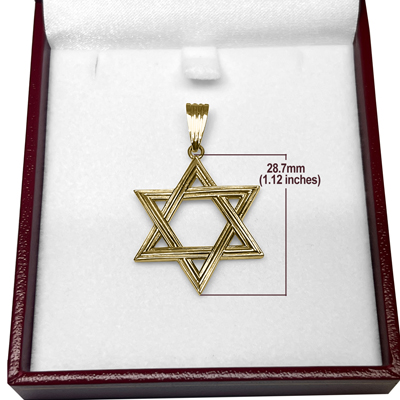 14k  Gold Jewish Star of David Pendant 28.7mm #P1009