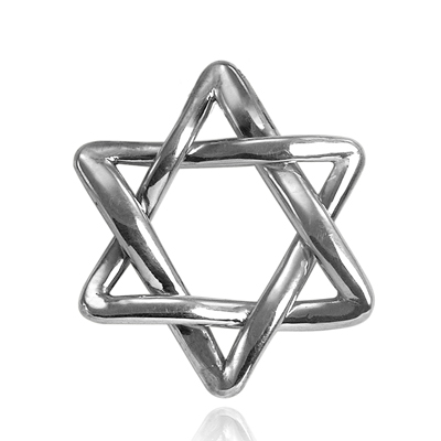 14k Gold white gold Jewish Star of David Pendant #P1005