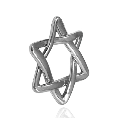 14k Gold white gold Jewish Star of David Pendant #P1005