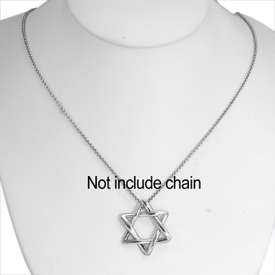 14k Gold white gold Jewish Star of David Pendant #P1005
