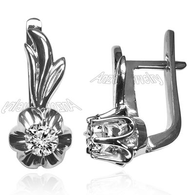 Russian Style Diamond Earrings 14k gold #E1774